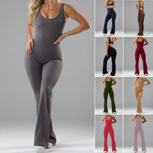 Damen Fitness-Jumpsuit mit weitem Bein und elegantem Schnitt EB