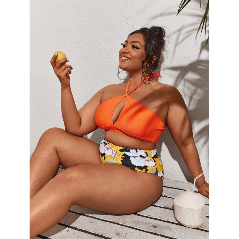 Damen Hochwertiger Cut-Out Bikini mit hohem Taillenslip und verstellbaren Trägern EB