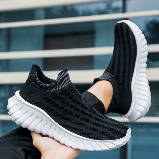 Damen Atmungsaktive Slip-On Sneakers mit elastischem Schaft und dämpfender Sohle EB
