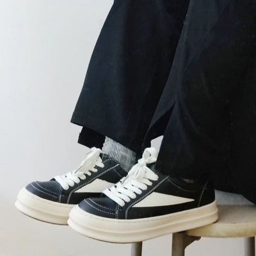 Damen modische Sneakers mit hochwertiger Leder-Oberfläche und dämpfender Sohle EB
