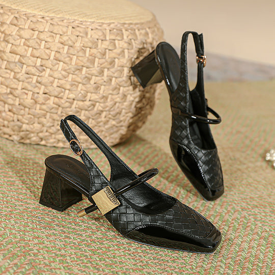 Damen Slingback-Pumps mit strukturiertem Obermaterial EB