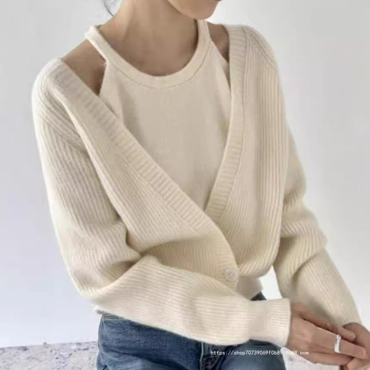 Damen Strickjacke mit offenem Schnitt und Rippstruktur EB