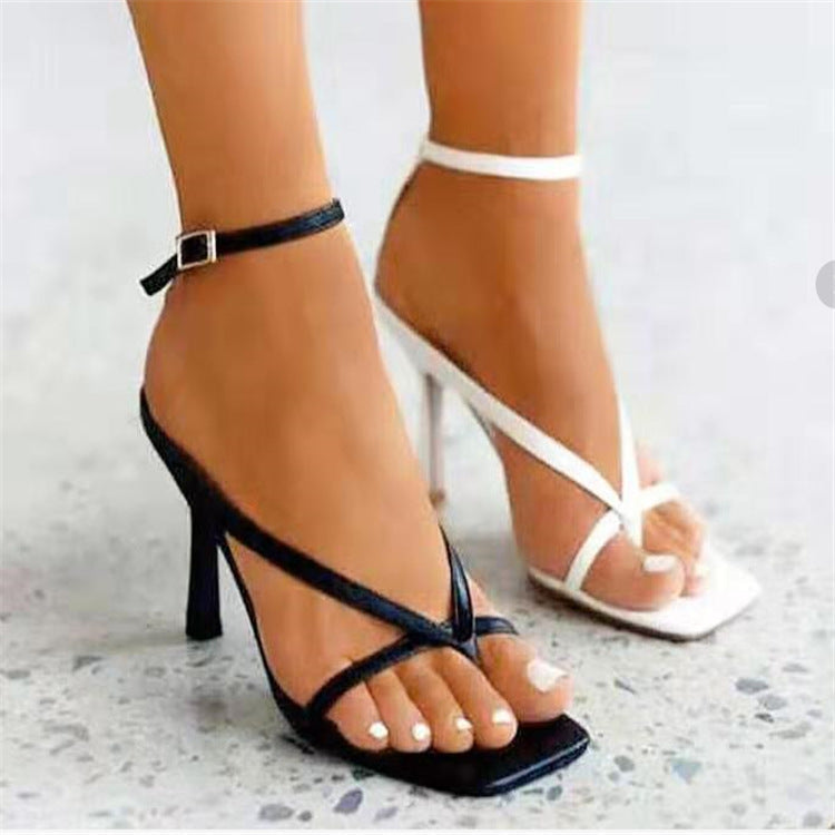 Damen High-Heel Sandalen mit elegantem Schnallenverschluss und modischem Riemendesign EB