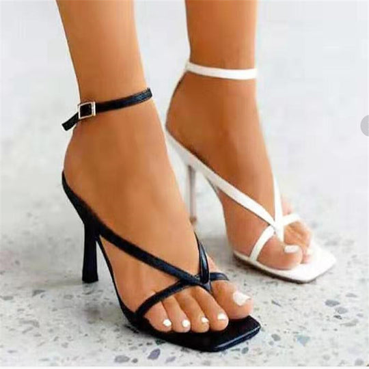 Damen High-Heel Sandalen mit elegantem Schnallenverschluss und modischem Riemendesign EB