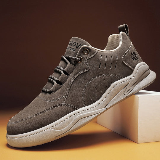 Herren urbane Retro-Cupsohlen-Sneaker aus Mikrofaser-Wildleder mit belüftetem Schaft EB