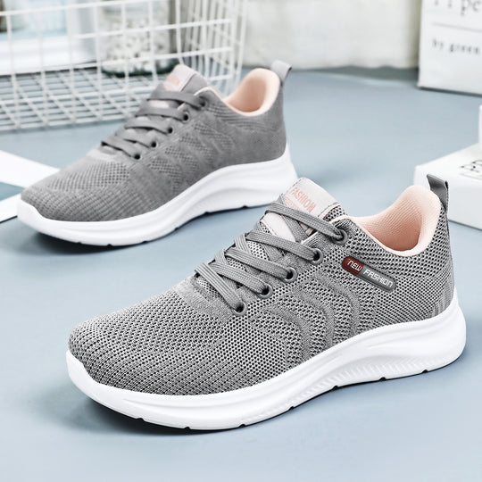 Damen Sportliche Freizeit-Sneaker mit atmungsaktiver Mesh-Oberfläche und dämpfender Sohle EB