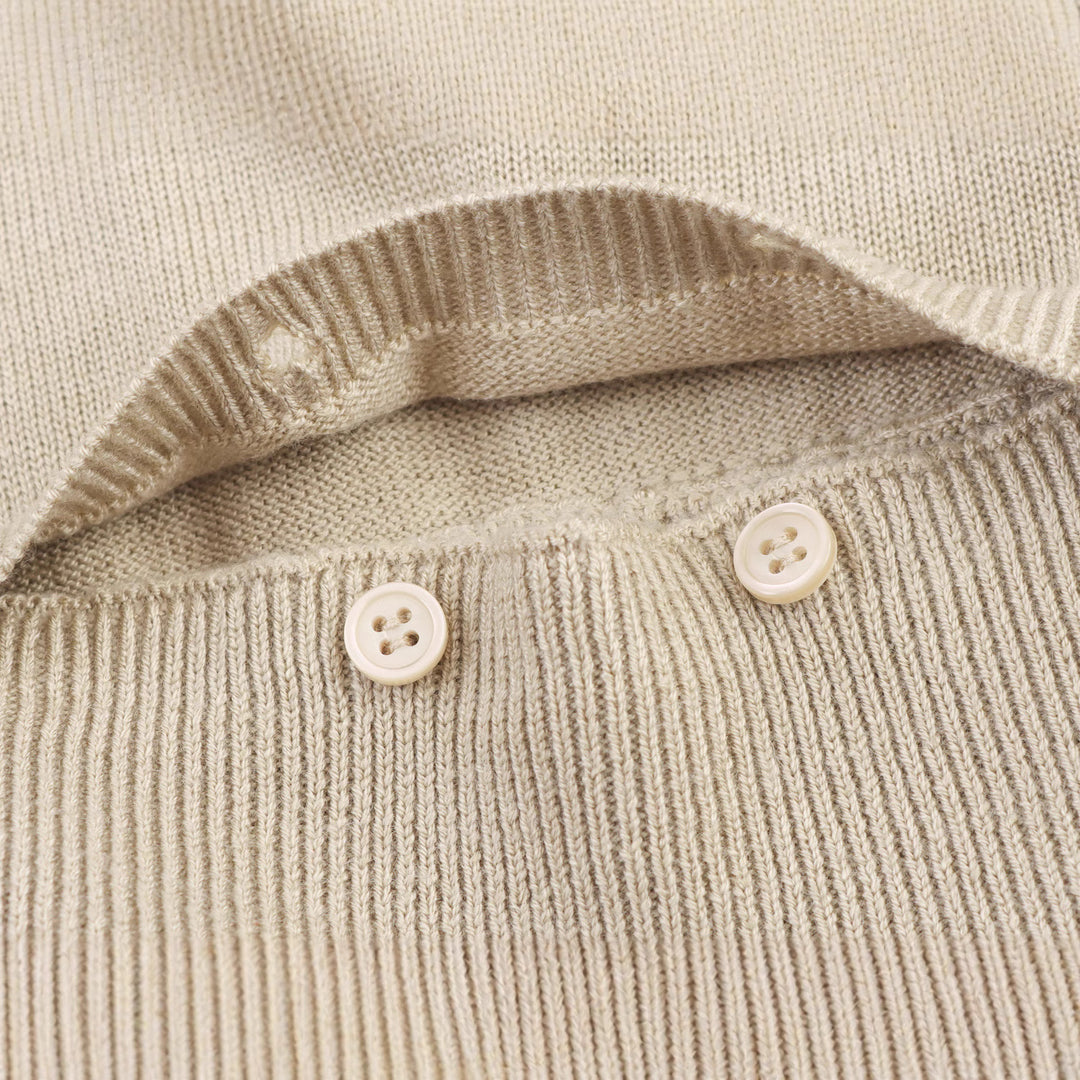 Damen modischer Kurzpullover mit Knopfdetails EB