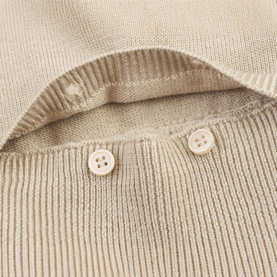 Damen modischer Kurzpullover mit Knopfdetails EB