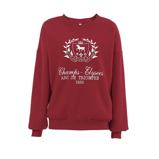 Damen Oversized Sweatshirt mit grafischem Print und weichem Futter EB