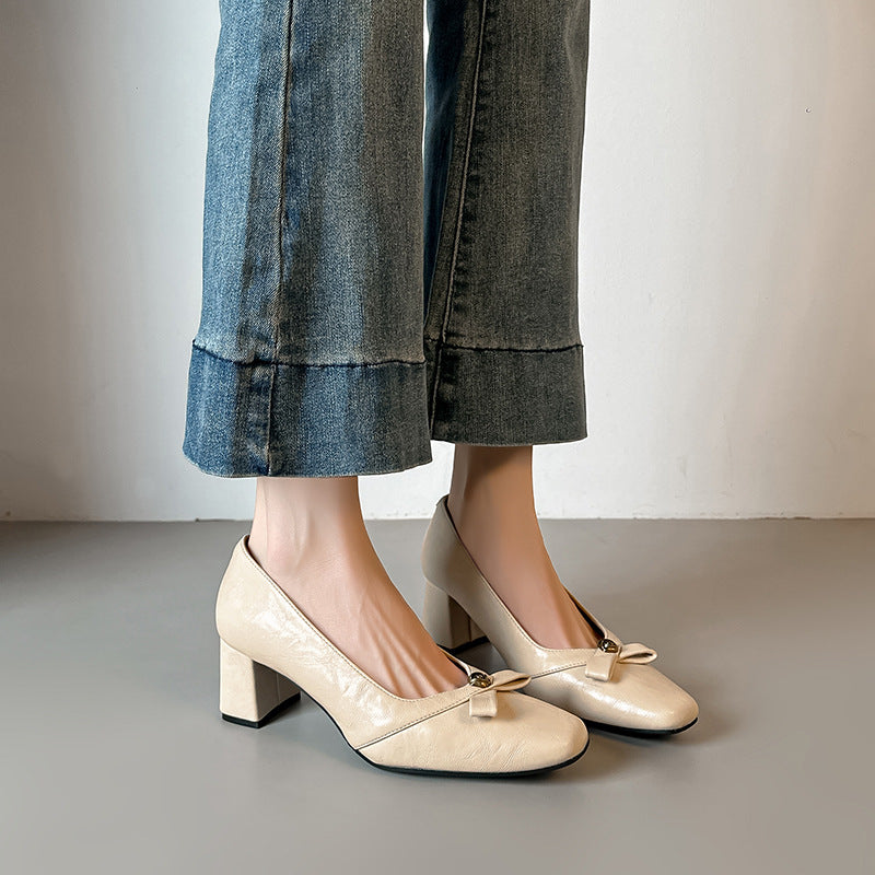 Damen elegante Pumps mit zartem Schleifen-Detail EB