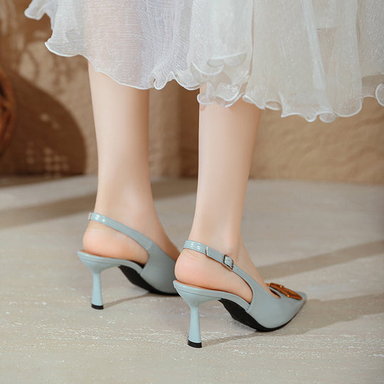 Damen Slingback Pumps mit eleganter Schnallenapplikation EB