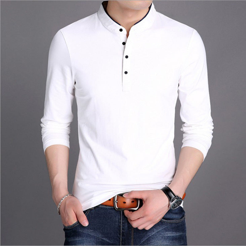 Herren Langarm-Henley-Shirt mit modernem Schnitt und hochwertiger Baumwolle EB