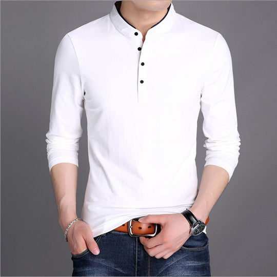 Herren Langarm-Henley-Shirt mit modernem Schnitt und hochwertiger Baumwolle EB