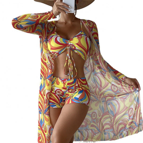 Damen Bikiniset mit lässigem Strandcover EB