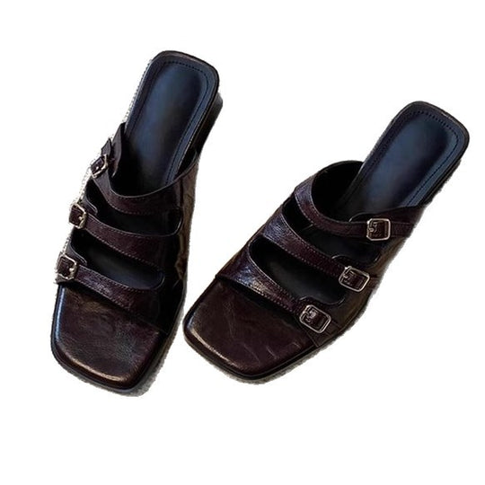 Damen modische Pantoletten mit verstellbaren Riemen und stilvollem Design EB