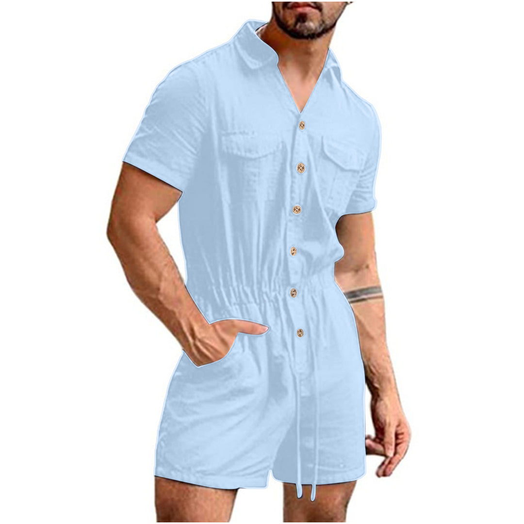 Herren Kurzoverall mit lebhaftem Blumenmuster R&B