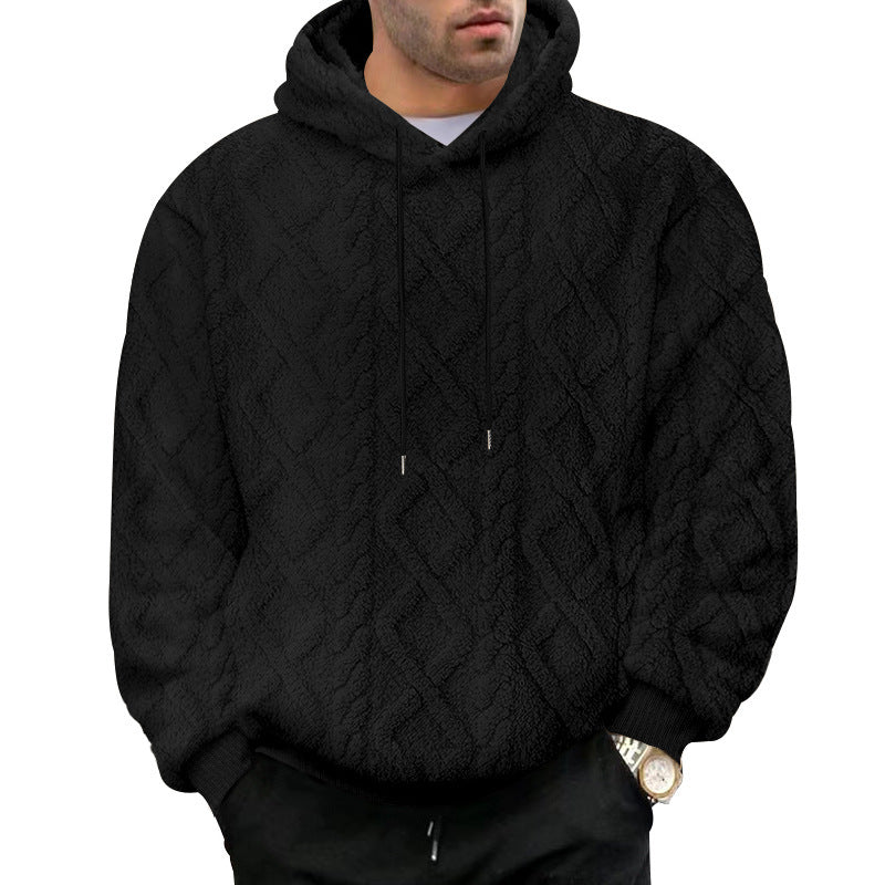 Herren kuscheliger Kapuzenpullover mit strukturiertem Design EB