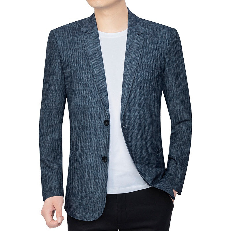 Herren Unstrukturiertes Slim-Fit Sakko mit leichtem Stretch und halber Innenfütterung EB