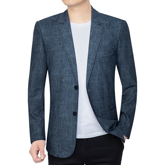 Herren Unstrukturiertes Slim-Fit Sakko mit leichtem Stretch und halber Innenfütterung EB