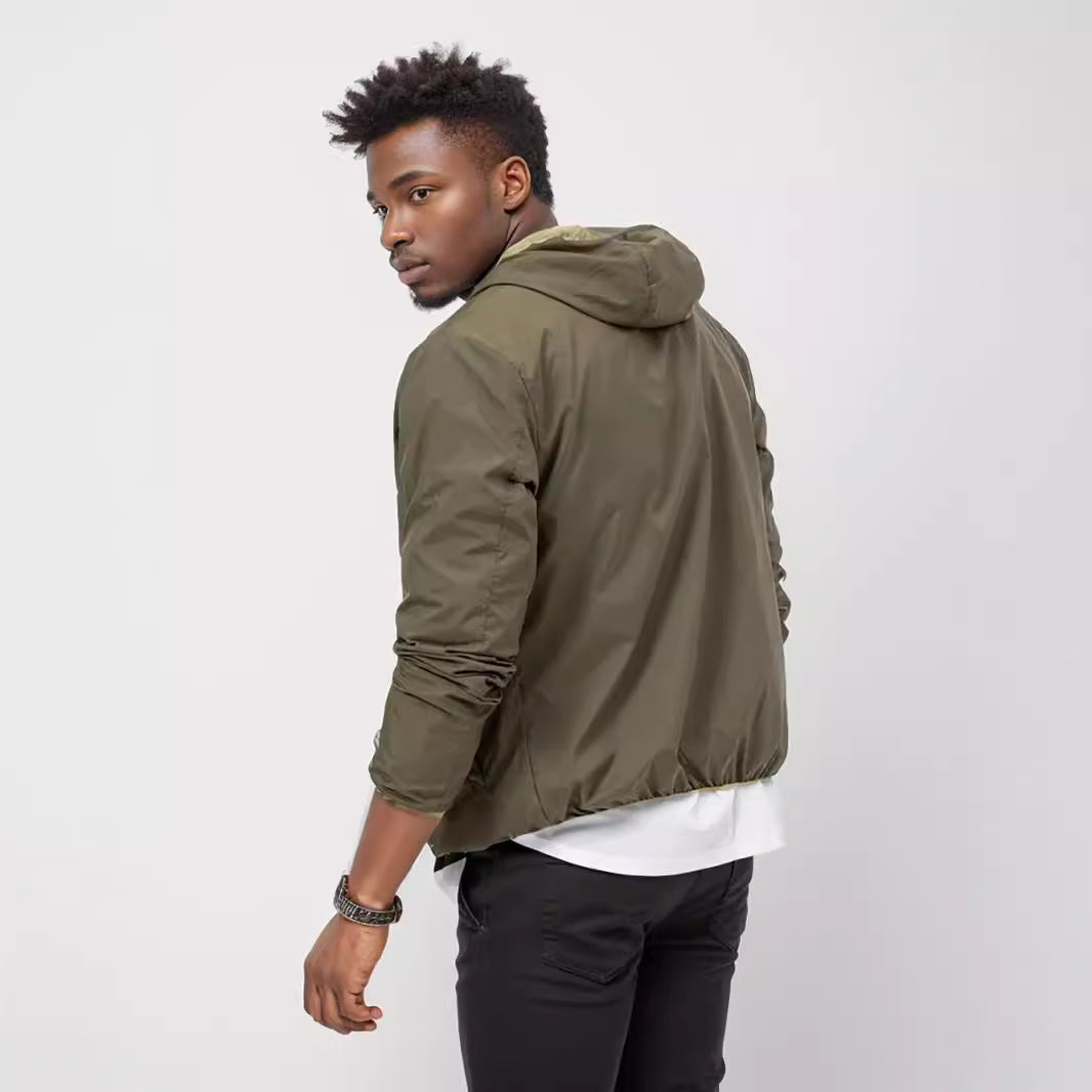 Herren leichte Übergangsjacke mit verstellbarem Kapuzenkragen und praktischen Taschen EB