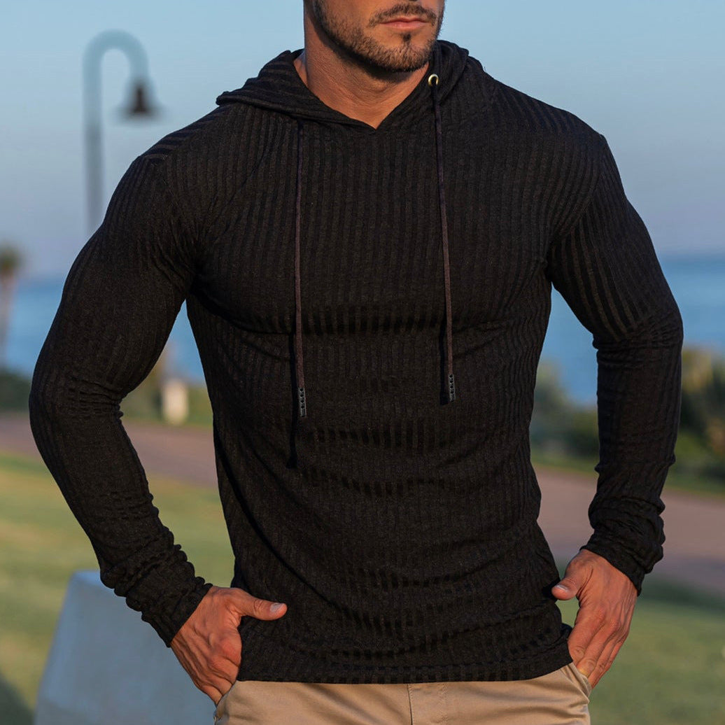 Herren Kapuzenpullover mit trendigem Rippdesign EB
