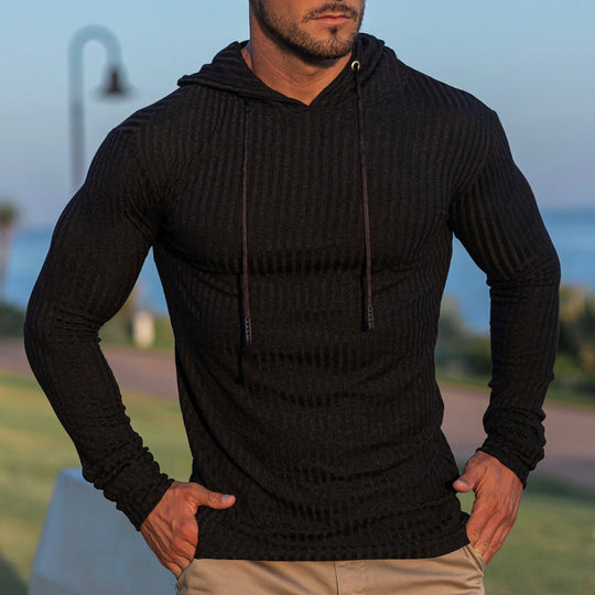 Herren Kapuzenpullover mit trendigem Rippdesign EB