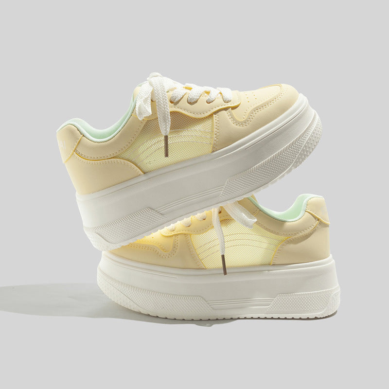 Damen Plattform Sneakers mit atmungsaktivem Mesh-Obermaterial und modischem Design EB