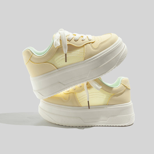 Damen Plattform Sneakers mit atmungsaktivem Mesh-Obermaterial und modischem Design EB