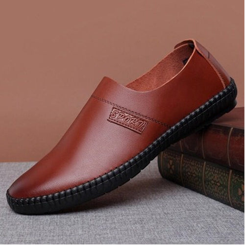 Damen Bequeme Slip-On Freizeitschuhe aus hochwertigem Leder EB