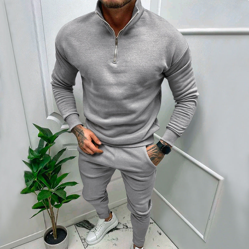 Herren sportives Sweatshirt- und Jogginghose-Set mit Reißverschluss EB