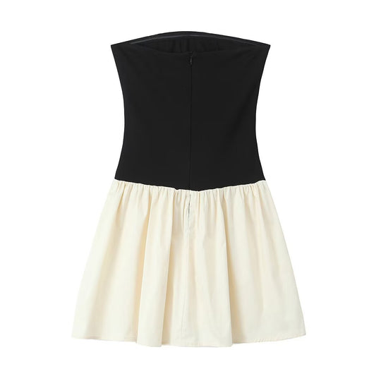 Damen Trägerloses Kleid mit ausgestelltem Rock EB