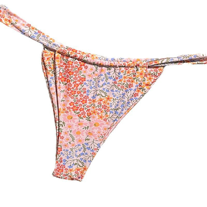 Damen Triangel-Bikini mit floralen Motiven und angepassten Trägern EB