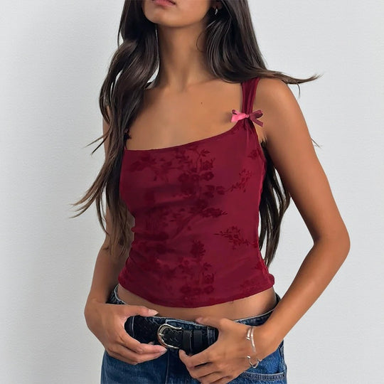 Damen Blumendesign Crop-Top EB