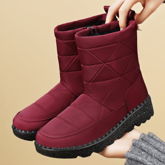 Damen Komfortable Winterstiefel mit hohem Schaft und rutschfester Sohle EB