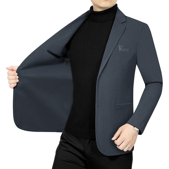 Herren Modernes Einreihiges City-Blazer mit aufgesetzten Taschen und leichter Halbfütterung EB