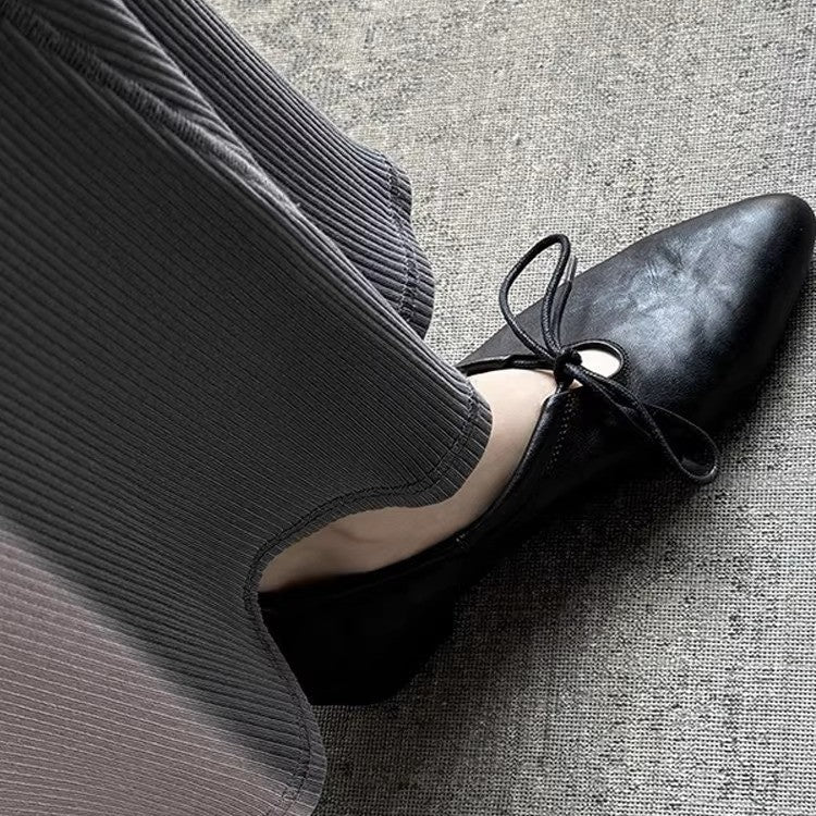 Damen elegante Ballerina-Schuhe mit modischem Schleifenakzent EB