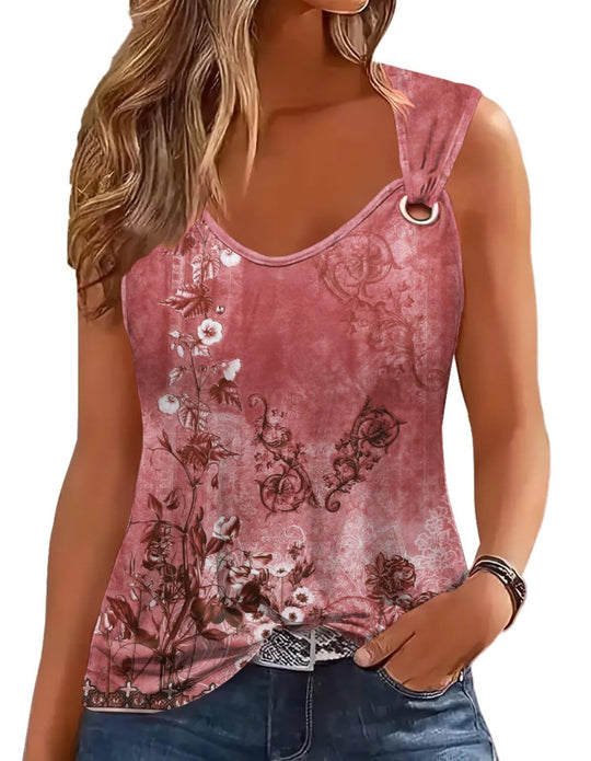 Damen Tanktop mit einzigartigem Grafikdruck und lässigem Schnitt EB