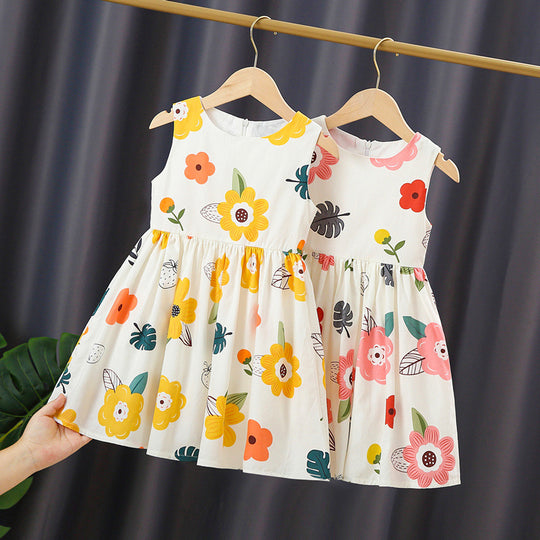 Mädchen Sommerkleid mit buntem Punkten-Design EB