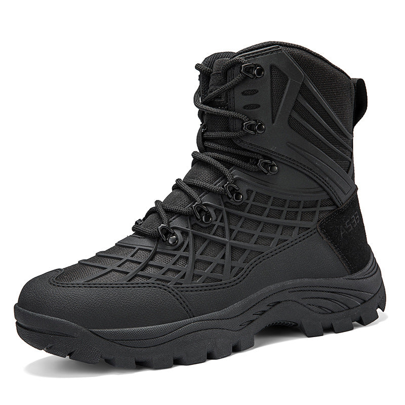Herren robuste Wanderschuhe mit hohem Knöchelschutz und rutschfester Sohle EB