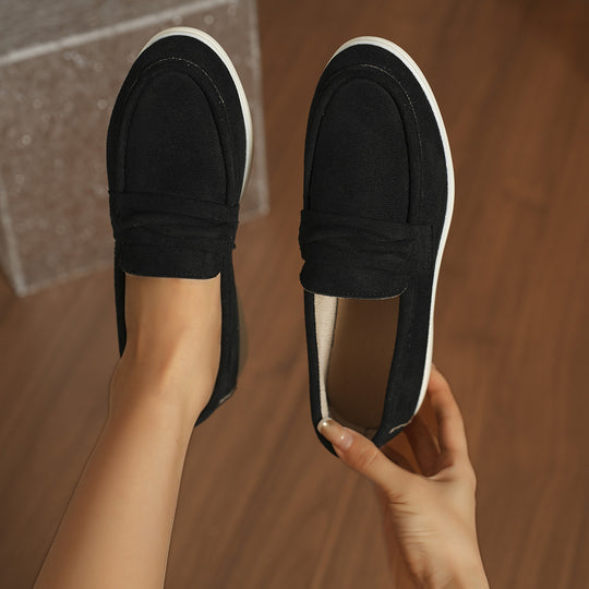 Damen Mokassins mit weichem Kunstleder und elastischem Riemendesign EB