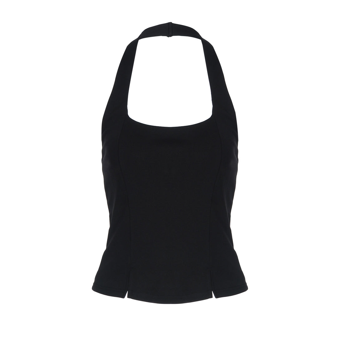 Damen Elegantes Oberteil mit quadratischem Ausschnitt und speziellen Schlitzdetails EB