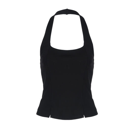 Damen Elegantes Oberteil mit quadratischem Ausschnitt und speziellen Schlitzdetails EB