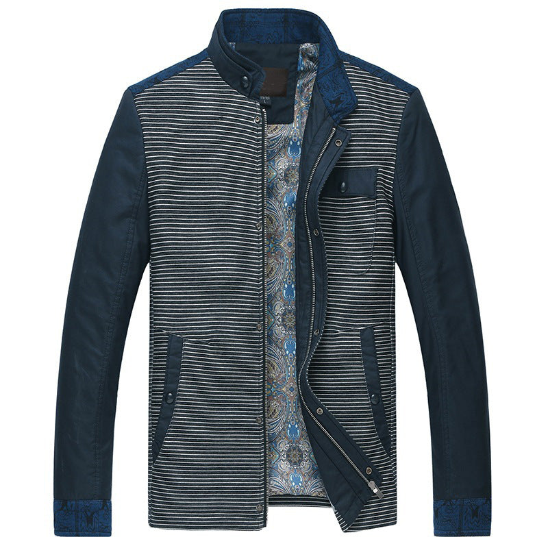 Herren Feldjacke mit Kontrast-Einsätzen und Brust-Reißverschlusstasche EB