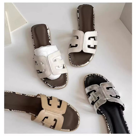 Damen modische Slides mit eleganten Akzenten EB