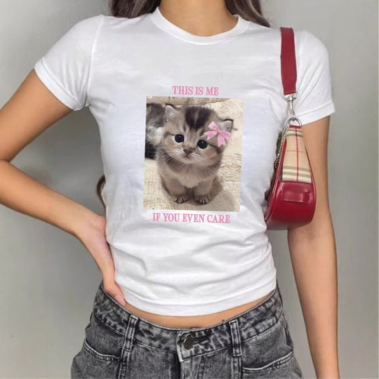 Damen T-Shirt mit kreativem Tiermotiv und modernem Schriftzug EB