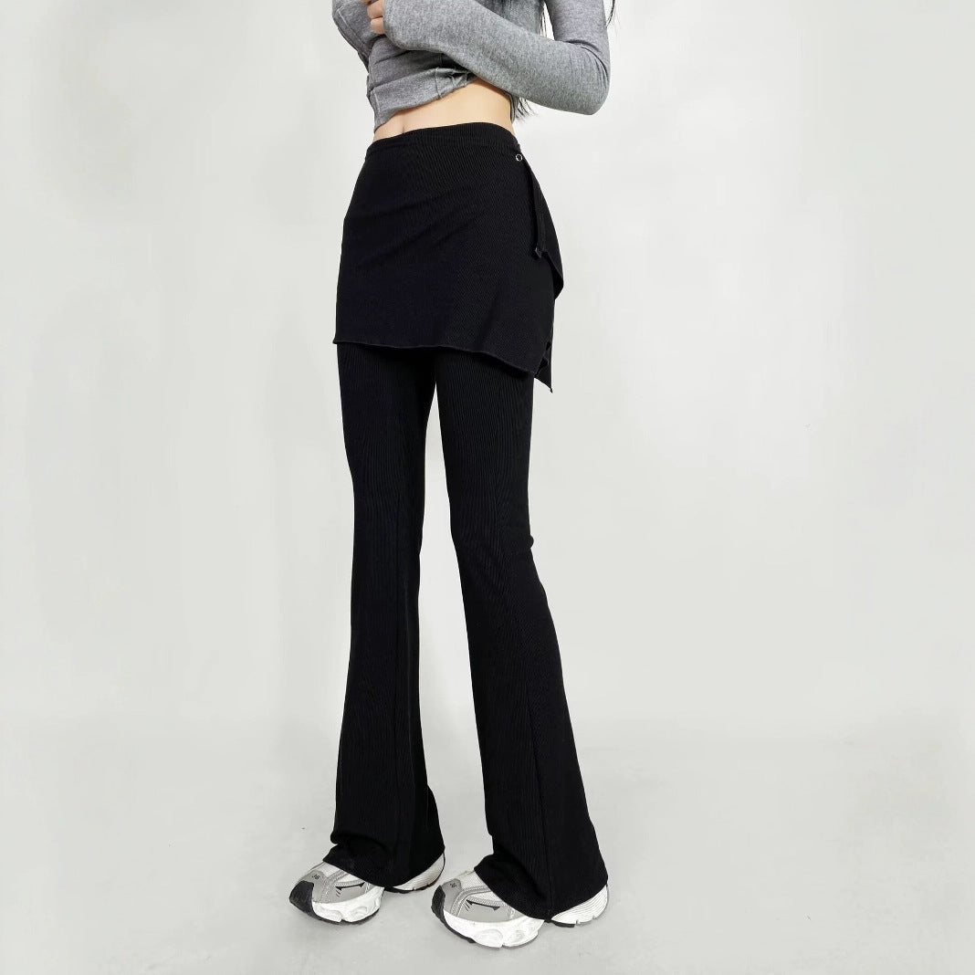 Damen Flared Pants mit asymmetrischem Überwurf EB