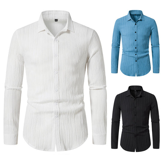 Herren Langarmhemd mit strukturiertem Design und moderner Passform EB