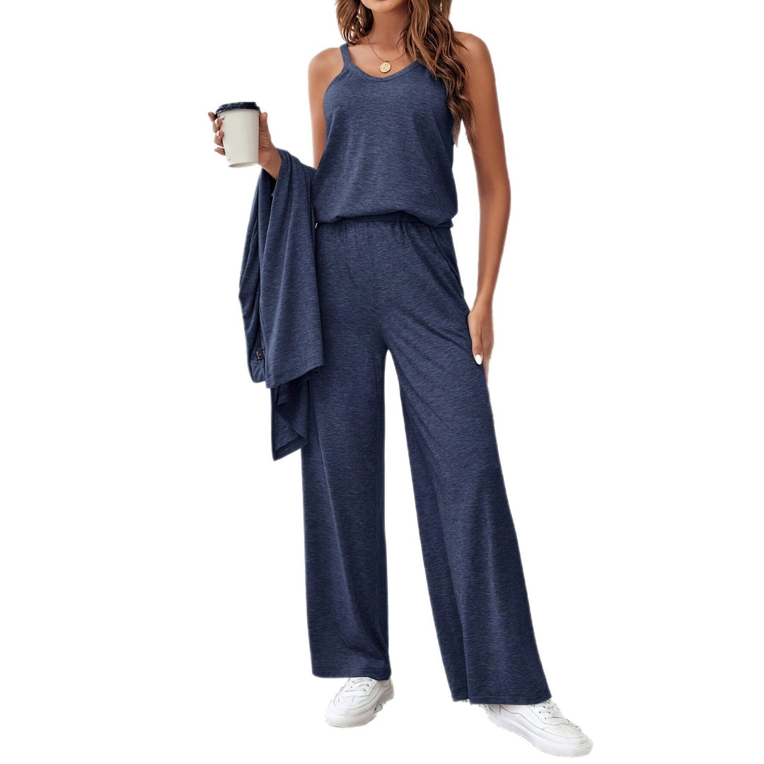 Damen Freizeit-Set mit weichem Langarm-Kimono und bequemen Hosen EB