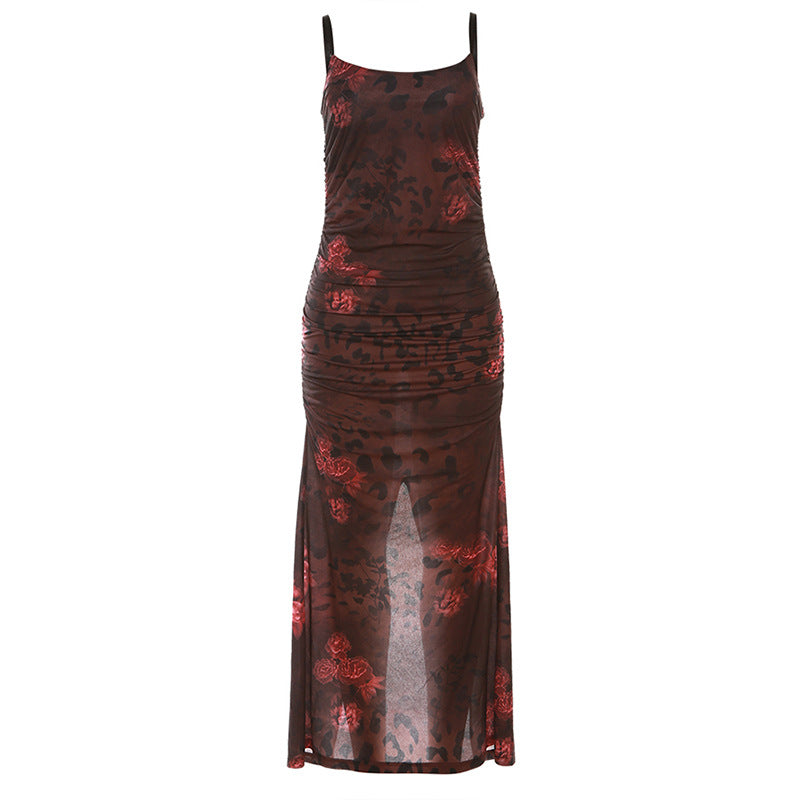 Damen Wickelkleid mit raffinierten Rüschendetails und eleganter Transparenz EB