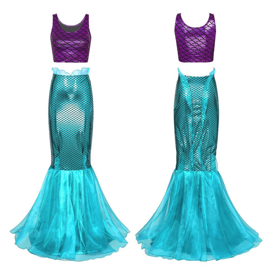 Damen Meerjungfrau-Kleid mit schimmerndem Oberteil und voluminösem Tüllrock R&B